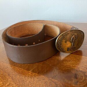 Rare Levi's Saddleman Brown Leather Men's Cowboy Western Rodeo Belt